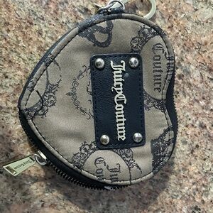 Juicy Couture Black and Tan Heart Coin Pouch